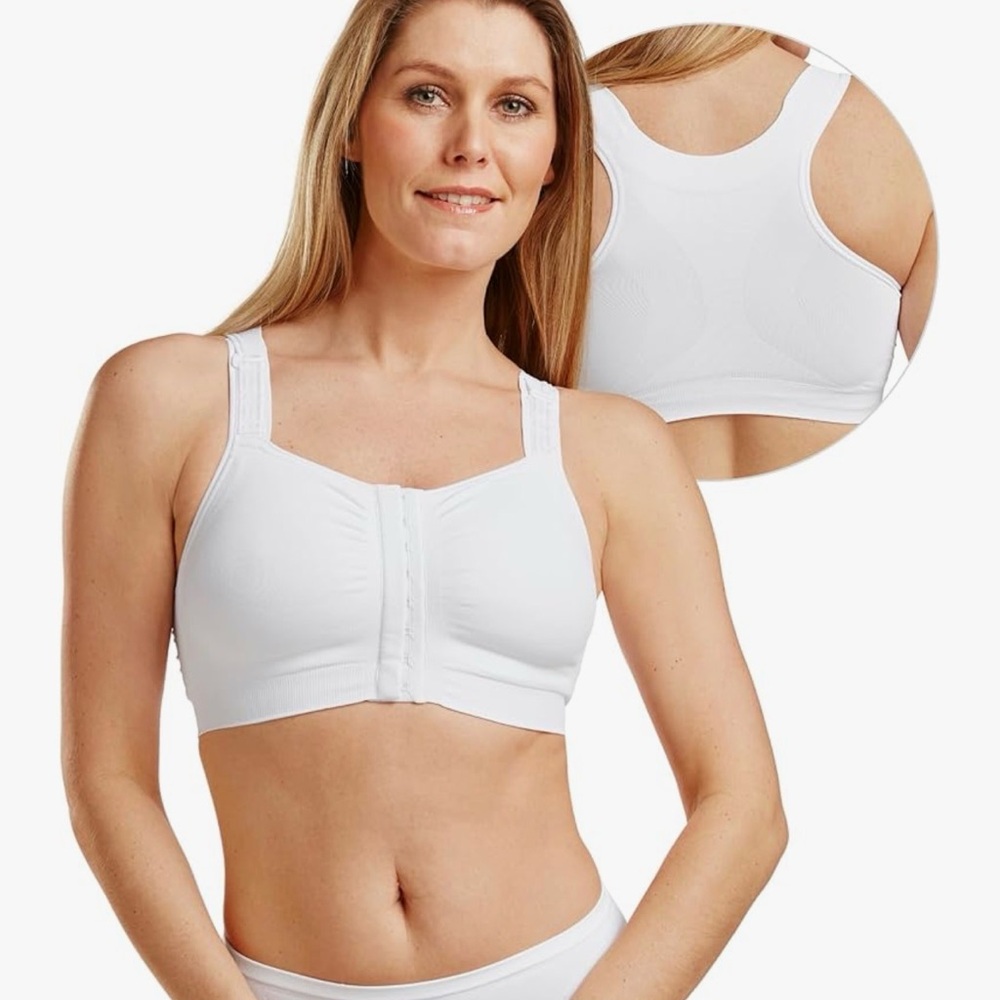 Front-Closure White Women's Comfort Bra